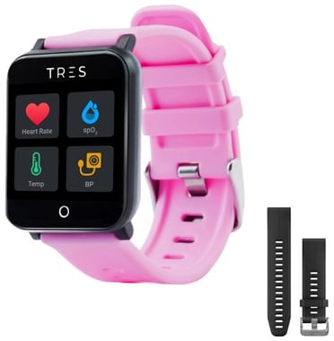 Tres Care C303 Smart Health Band with 1 Year Free Health Monitoring Pink