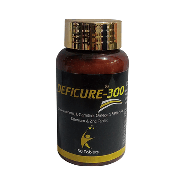 Deficure 300 Tablet With CoQ10, L-Carnitine, Omega-3 Fatty Acids, Selenium & Zinc