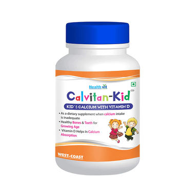 HealthVit Calvitan-Kid Tablet | With Calcium & Vitamin D | For Bones & Teeth Health |