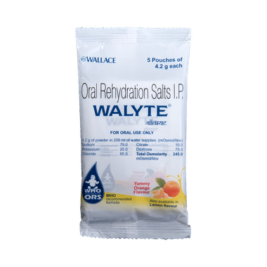 Walyte ORS For Instant Hydration & Electrolyte Balance | Flavour Powder Orange