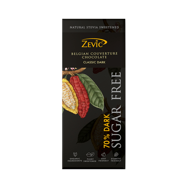 Zevic 70% Dark Chocolate | Diabetic Friendly | Flavour Belgian Cocoa