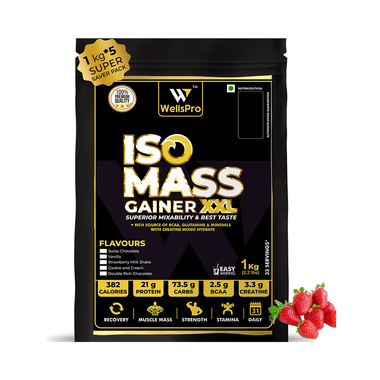 WellsPro Iso Mass Gainer XXL (1kg Each) Strawberry