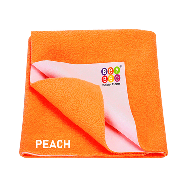 Bey Bee Waterproof Baby Bed Protector Dry Sheet For New Born Babies (70cm X 50cm) Small Peach