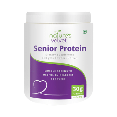 Nature's Velvet Senior Protein For Muscle Strength & Diabetes Recovery | Unflavoured Powder