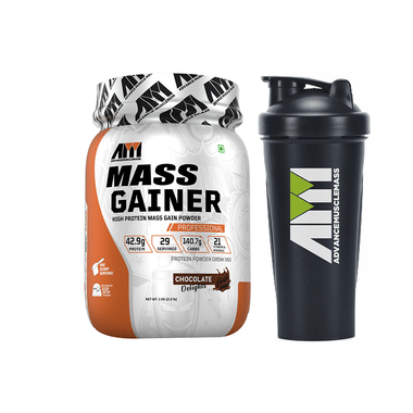 Advance MuscleMass High Protein Mass Gainer Powder Chocolate Delight With Shaker 700ml