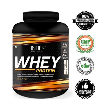 Inlife Whey Protein Powder | With Digestive Enzymes For Muscle Growth | Flavour Cookies & Cream