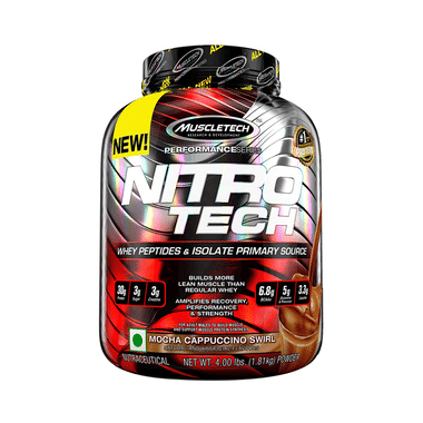 Muscletech Performance Series Nitro Tech Whey Peptides & Isolate Powder Mocha Cappuccino Swirl