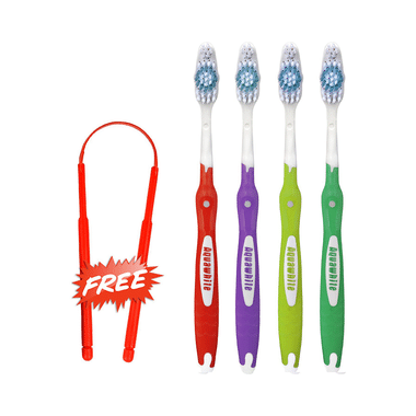 Aquawhite Active Clean Toothbrush With Tongue Cleaner Free