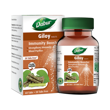 Dabur Pure Herbs Immunity Booster Giloy Tablets - Get 20 Tablets Free