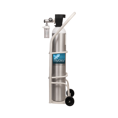 MyOxy Light Weight Oxygen Cylinder 1500 Litres with Humidifier & Trolly