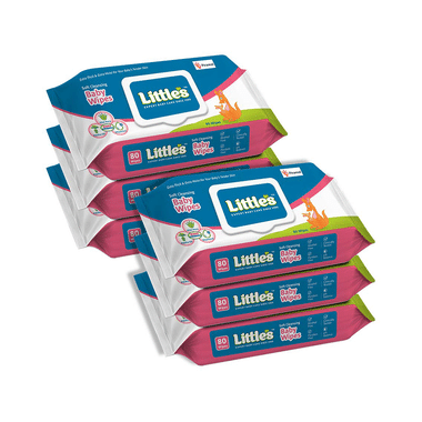 Little's Soft Cleansing Baby Wipes With Lid (80 Each)