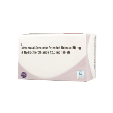 Genericart Metoprolol Succinate+Hydrochlorothiazide 50mg/12.5mg Tablet ER