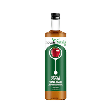 NourishVitals Apple Cider Vinegar ACV With Mother Vinegar Acidity 5% | For Metabolism & Weight Loss