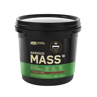 Optimum Nutrition (ON) Serious Mass High Protein For Weight Gain & Muscle Building | Flavour Powder Chocolate