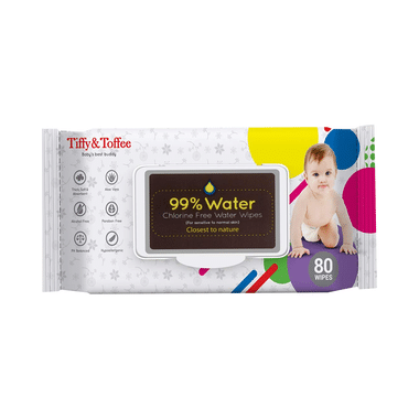 Tiffy & Toffee 99% Water Chlorine Free Water Wipes (80 Each)