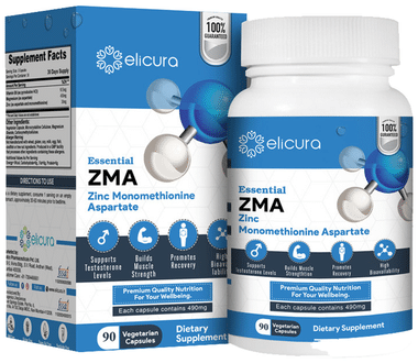 Elicura Essential ZMA Zinc Monomethionine Aspartate Vegetarian Capsule