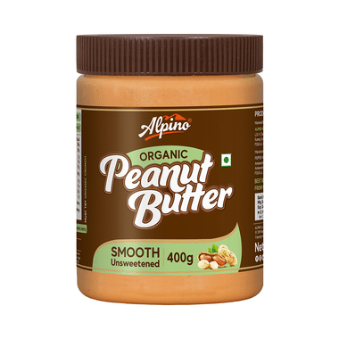 Alpino Organic Smooth Unsweetened Peanut Butter (400gm Each)