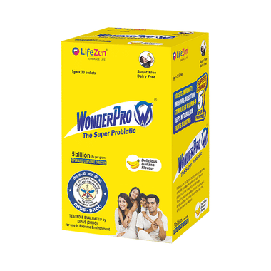 WonderPro The Super Probiotic Sachet (5 Billion CFU) | For Gut Health, Digestion & Immunity Delicious Banana