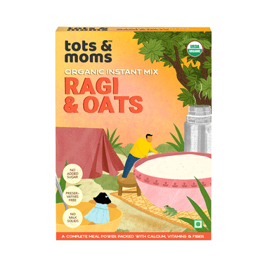 Tots And Moms Organic Instant Mix 6 Month+ Ragi & Oats