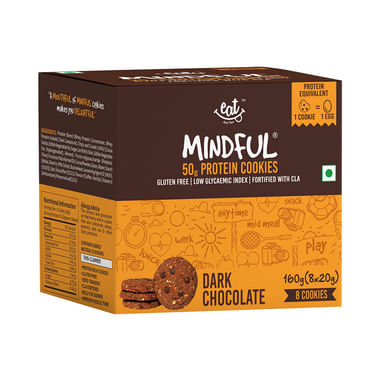 Eat Anytime Mindful 50gm Whey Protein Cookies (20gm Each) Dark Chocolate