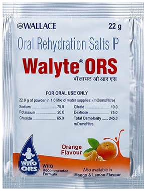 Walyte ORS for Instant Energy, Hydration & Electrolyte Balance | Flavour Powder Orange Walyte ORS for Instant Energy, Hydration & Electrolyte Balance | Flavour Powder Orange