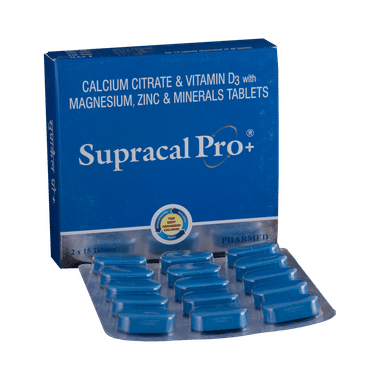 Supracal Pro+ Tablet With Calcium, Vitamin D3, Magnesium, Zinc & Minerals Tablet