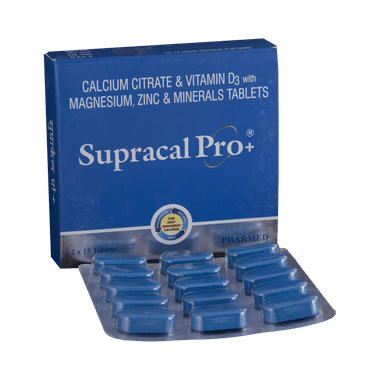 Supracal Pro+ Tablet With Calcium, Vitamin D3, Magnesium, Zinc & Minerals Tablet