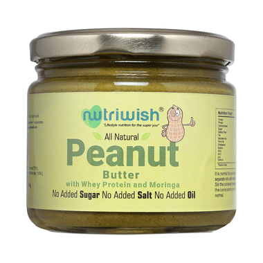 Nutriwish All Natural Peanut Butter With Whey Protein And Moringa