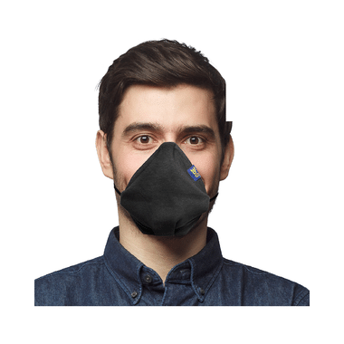 3bo Large Black Deltoid Lite Face Mask With Knit Fabric