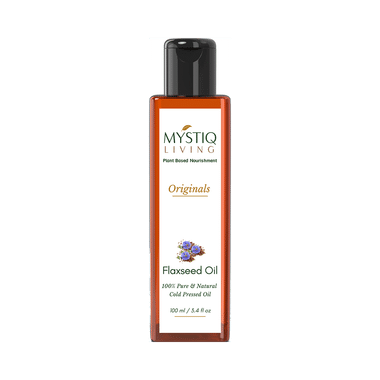 Mystiq Living Flaxseed Oil for Healthy Hair, Skin & Body | Cold Pressed Oil
