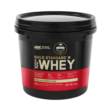 Optimum Nutrition (ON) Gold Standard 100% Whey Protein For Muscle Recovery | No Added Sugar | Flavour Powder Vanilla Icecream