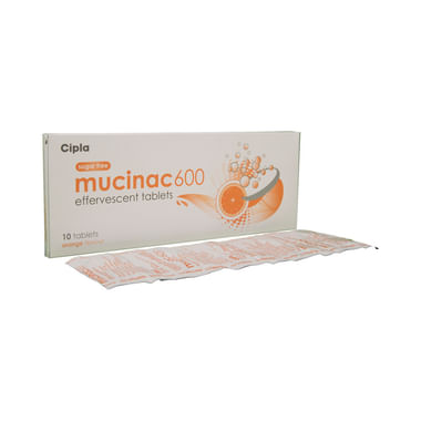 Mucinac 600 Effervescent Tablet Orange Sugar Free