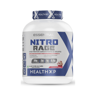 HealthXP Nitro Rage Whey Protein Concentrates & Isolates Powder Strawberry Cream