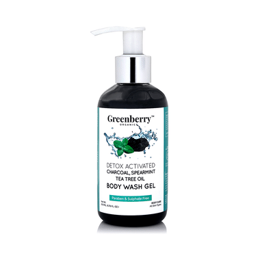 Greenberry Organics Charcoal Spearmint And Tea Tree Oil Body Wash Gel