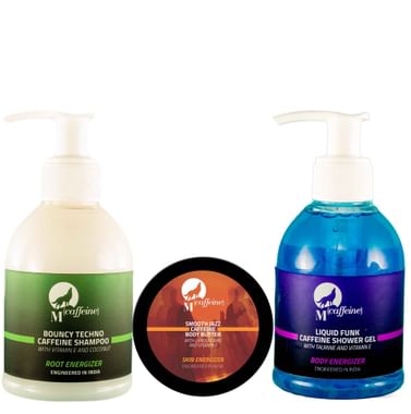 Mcaffeine Morning Charger  Pack (Shampoo 150ml, Shower Gel 150ml, Body Butter 50ml)