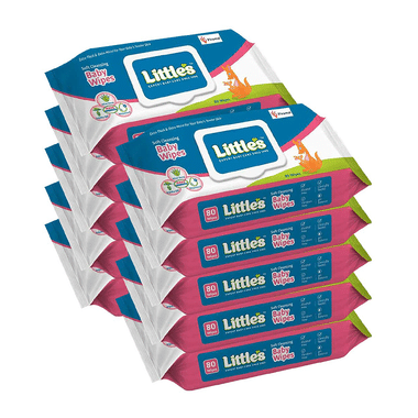 Little's Soft Cleansing Baby Wipes With Lid (80 Each)