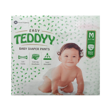 Teddyy Easy Baby Diaper Pants With Soft Elastic | Size Medium