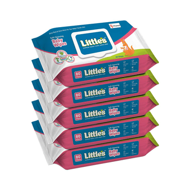 Little's Soft Cleansing Baby Wipes With Lid (80 Each)