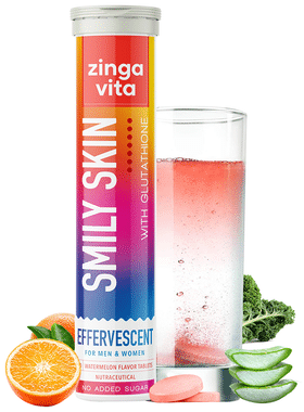 Zingavita Smily Skin with Glutathione Effervescent Tablet for Men & Women Watermelon