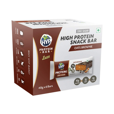 HYP Zero Sugar High Protein Snack Bar (40gm Each) Oats Brownie