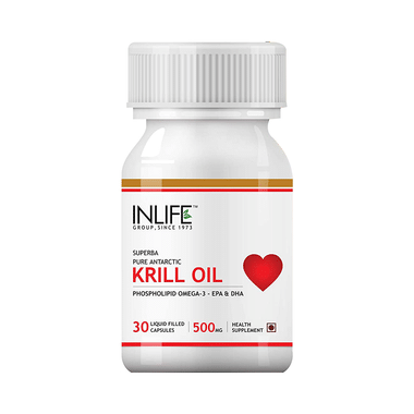Inlife Krill Oil 500 Mg | With Omega 3 | For Heart Health | Capsule