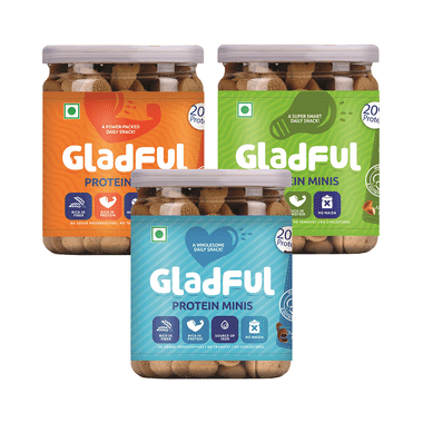 Gladful Protein Minis Cookie (150gm Each) Almond, Chocolate & Orange