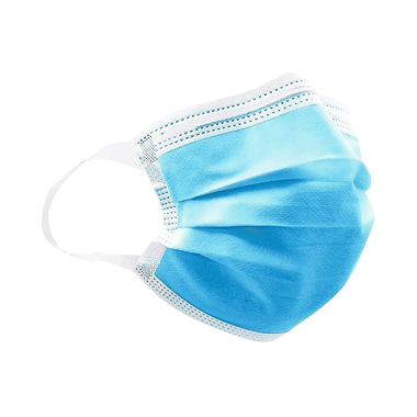 Vandelay 3 Ply Disposable Face Mask with Soft Ear Loop (5 Each) Blue
