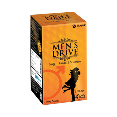 Bioqem Pharma Men's Drive | Veg Capsule For Stamina, Energy & Performance