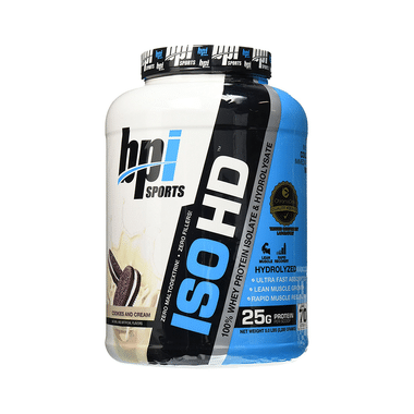 BPI Sports ISO HD 100% Whey Protein Isolate & Hydrolysate Cookies & Cream