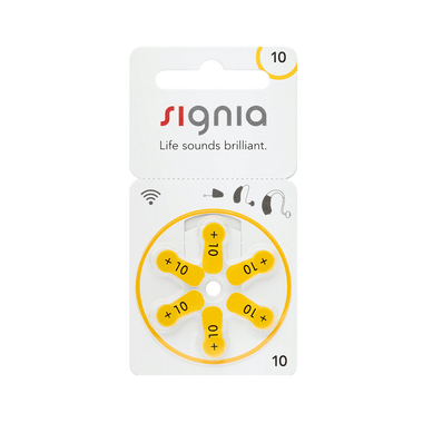 Signia Size 10 Hearing Aid Battery Size(6 Each)