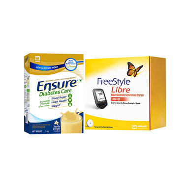 Combo Pack Of FreeStyle Libre System - Reader & Ensure Diabetes Care Vanilla Delight Powder 1kg