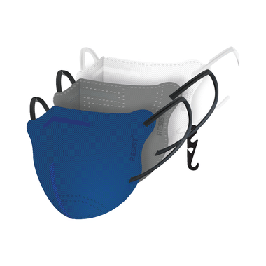 Resist+ N95 Face Mask 4White, 4Grey , 4Blue