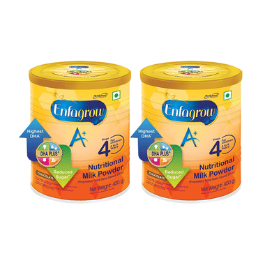 Enfagrow Combo Pack of A+ Stage 4 Nutritional Milk Powder Chocolate for 3-6 Years (400gm Each)