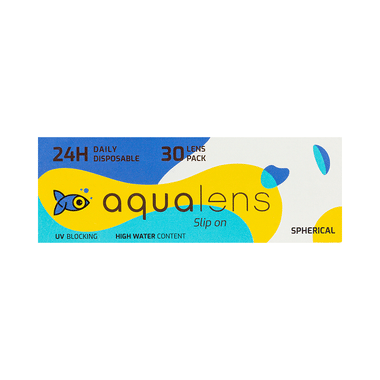 Aqualens 24H Contact Lens With High Water Content & UV Protection Optical Power -4 Transparent Spherical